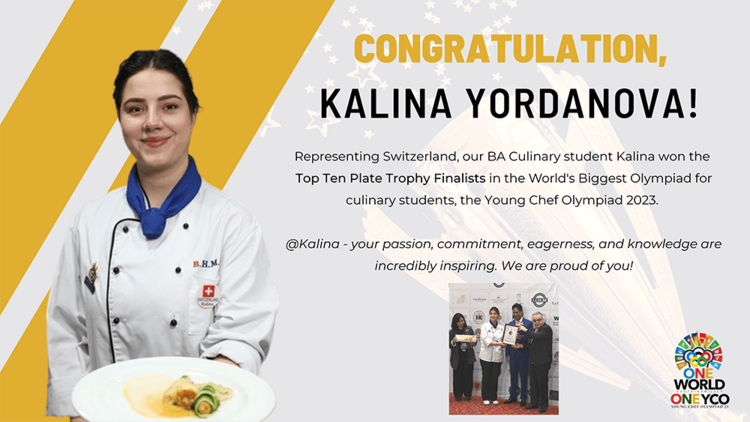 Young Chef Olympiad Top Ten - B.H.M.S. Student Kalina Yordanova