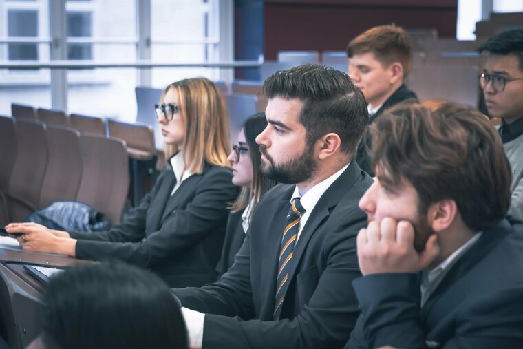 Students in BA in Global Business Management class