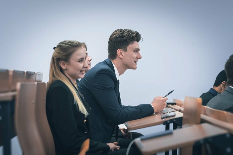 Students in Business and Hospitality class